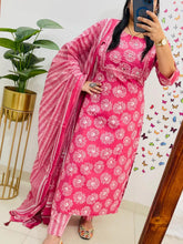 Rosy Charm Handblock Print Suit Set