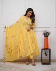 Elegance Draped in Yellow Anarkali