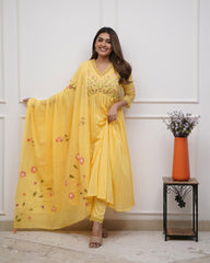 Elegance Draped in Yellow Anarkali