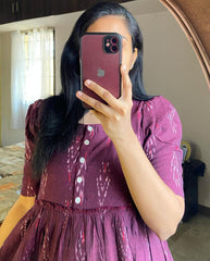 Deep Wine Fit & Flare Dress