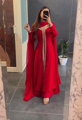 Red  Sequence Georgette Myra Set